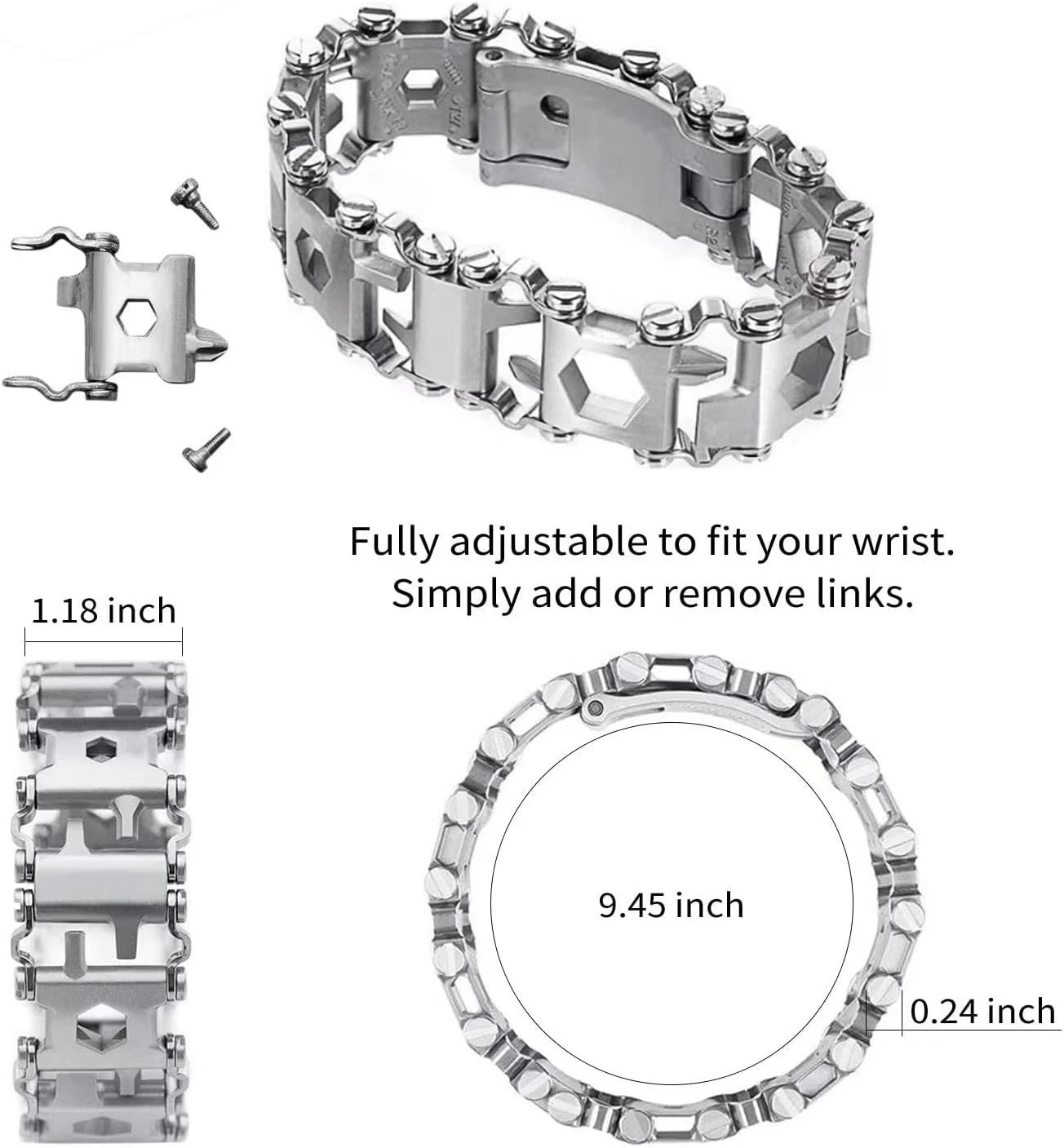 29-in-1 Men’s Stainless Tool Bracelet for LEATHERMAN TREAD
