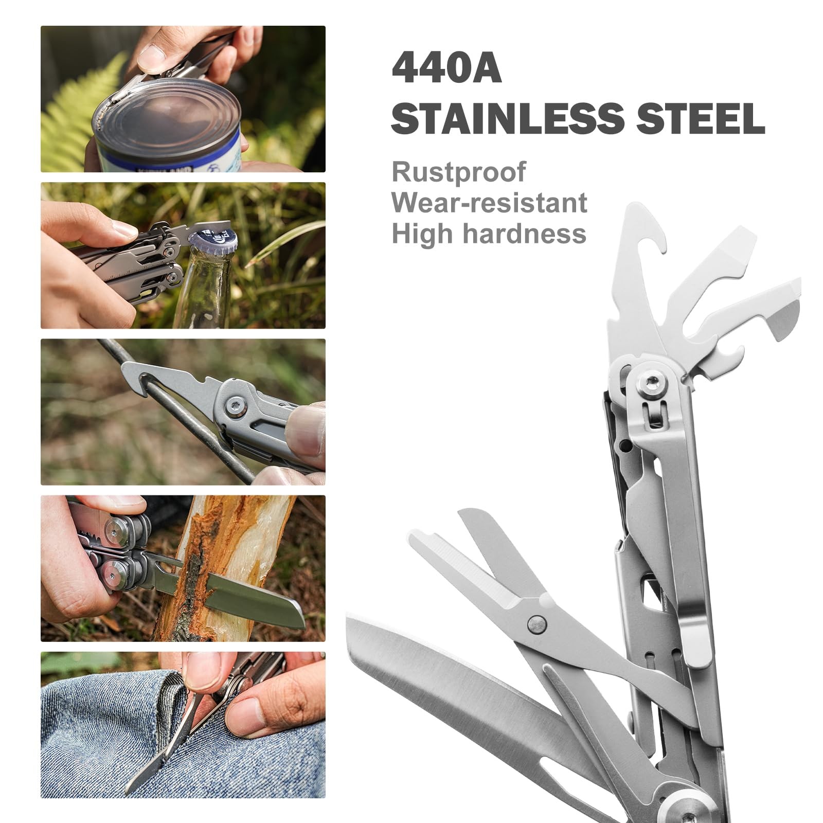 Multitool Stainless Steel Multi-Tool Pliers 22-in-1 with Safety Locking, Pock…