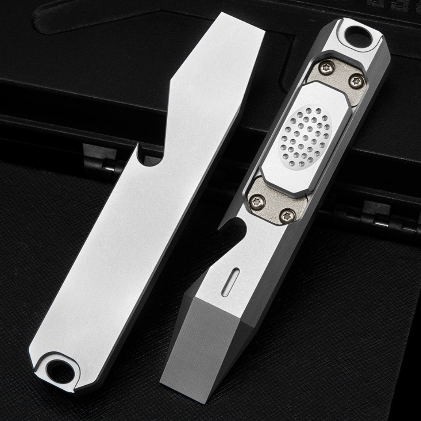 Titanium Alloy EDC Pry Bar Fidget Slider Bottle Opener Pocket Multi Tool
