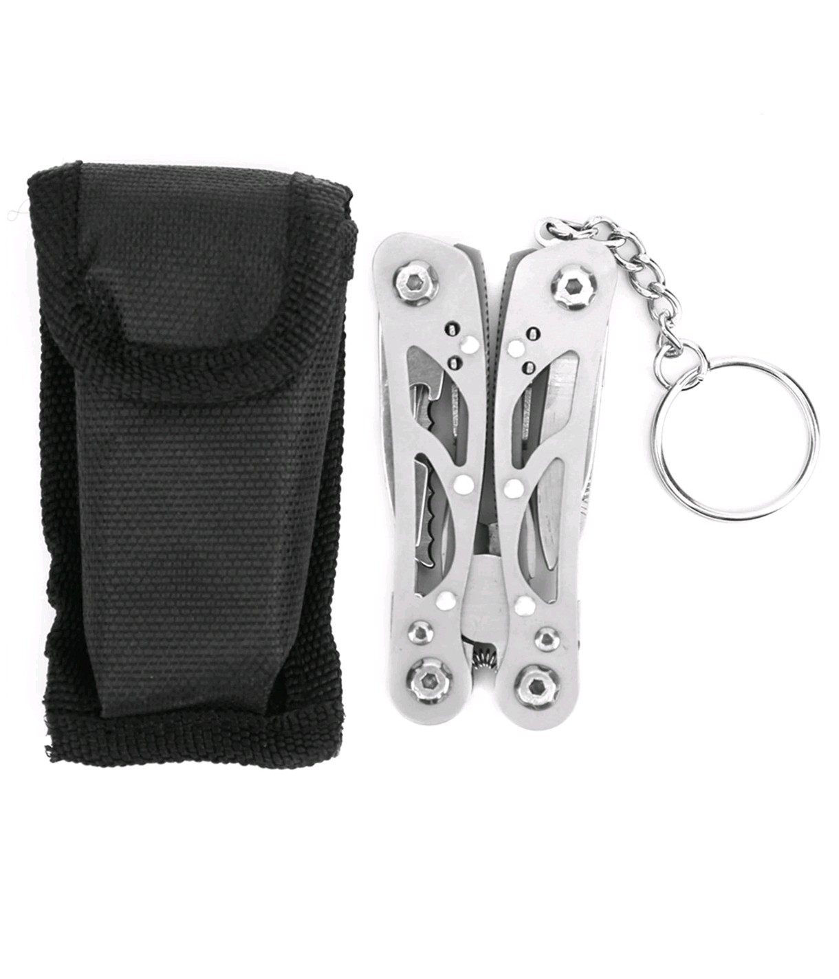 Multifunction Stainless Steel MultiTool – Small Size Folding Pliers with Key Ring