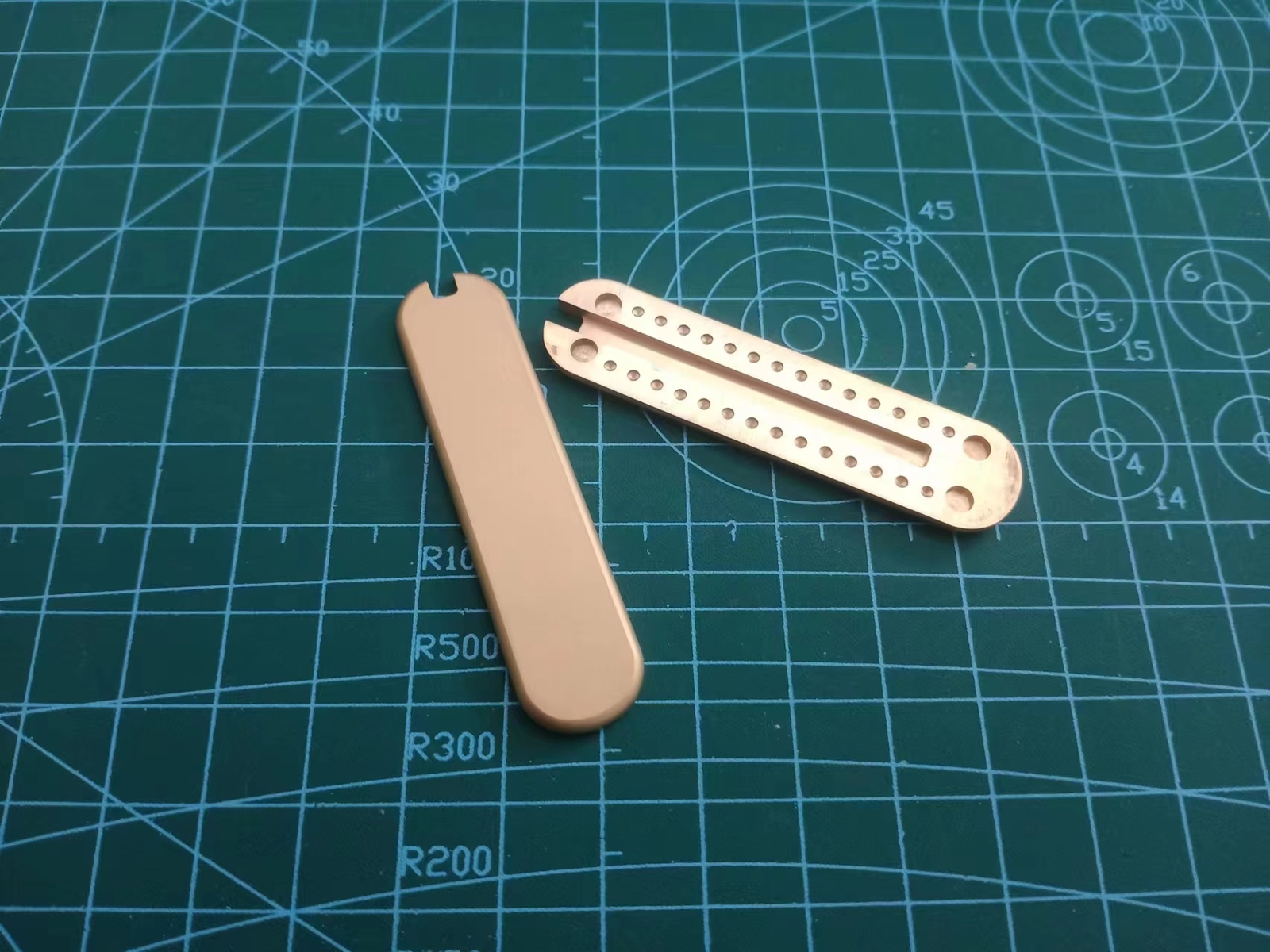 New 1 Pair Brass Handle Scales With Cut-Out for 58MM Victorinox Swiss Army Knife