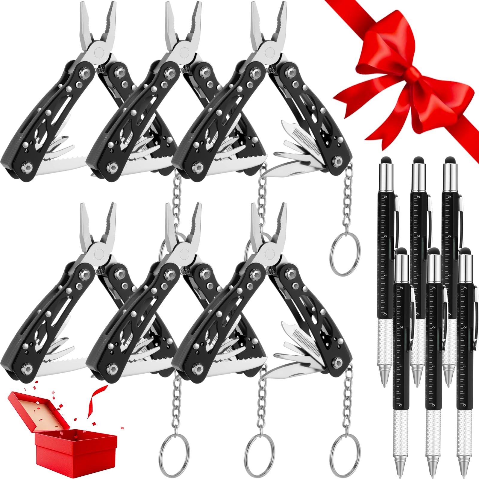 12 Pcs Multi Tool Bulk Fathers Day for Men Gifts, 6 in 1 Multi Tool Pen, Outd…