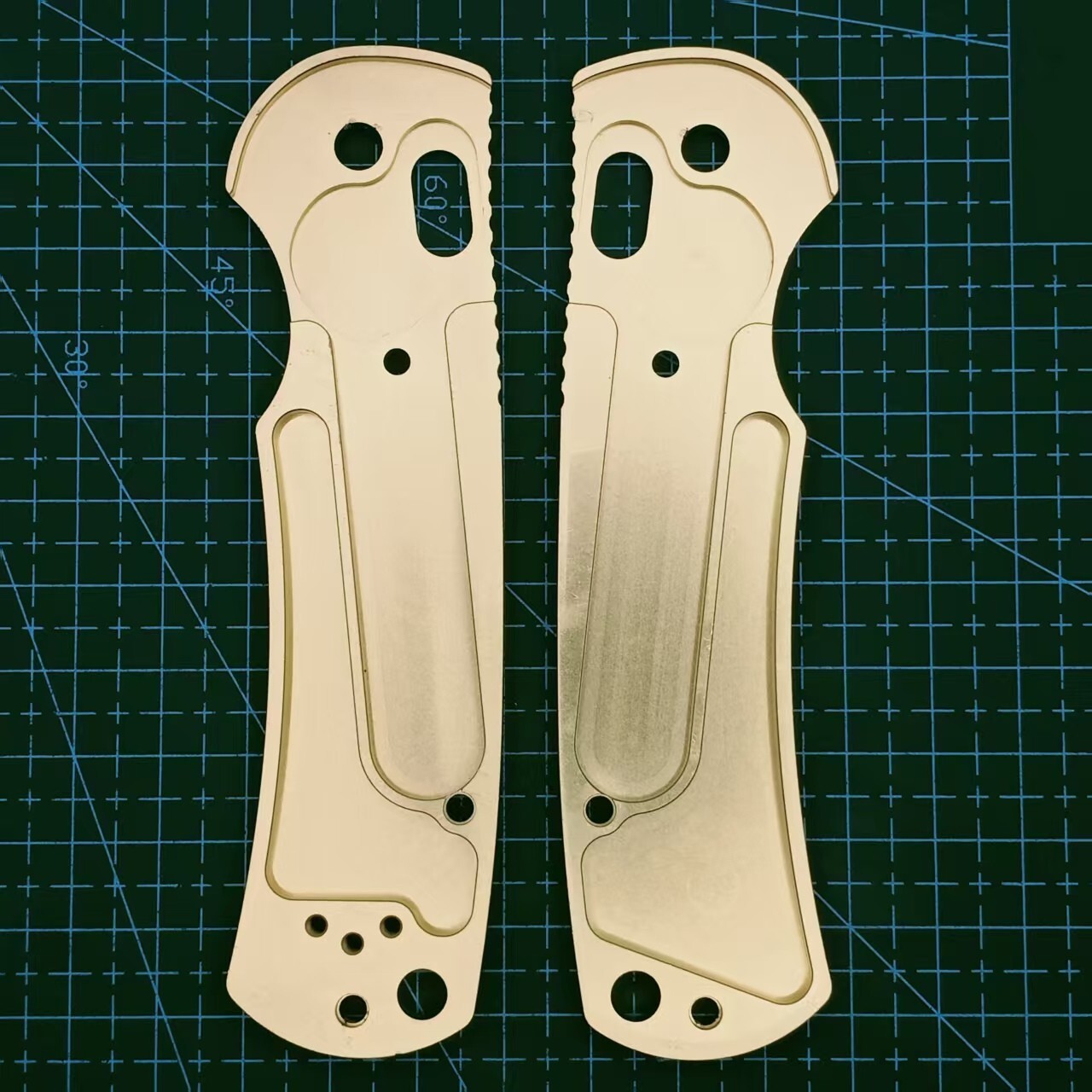 1 Pair Gold Aluminum Handle Scales for Benchmade Griptilian 550/551 Knives