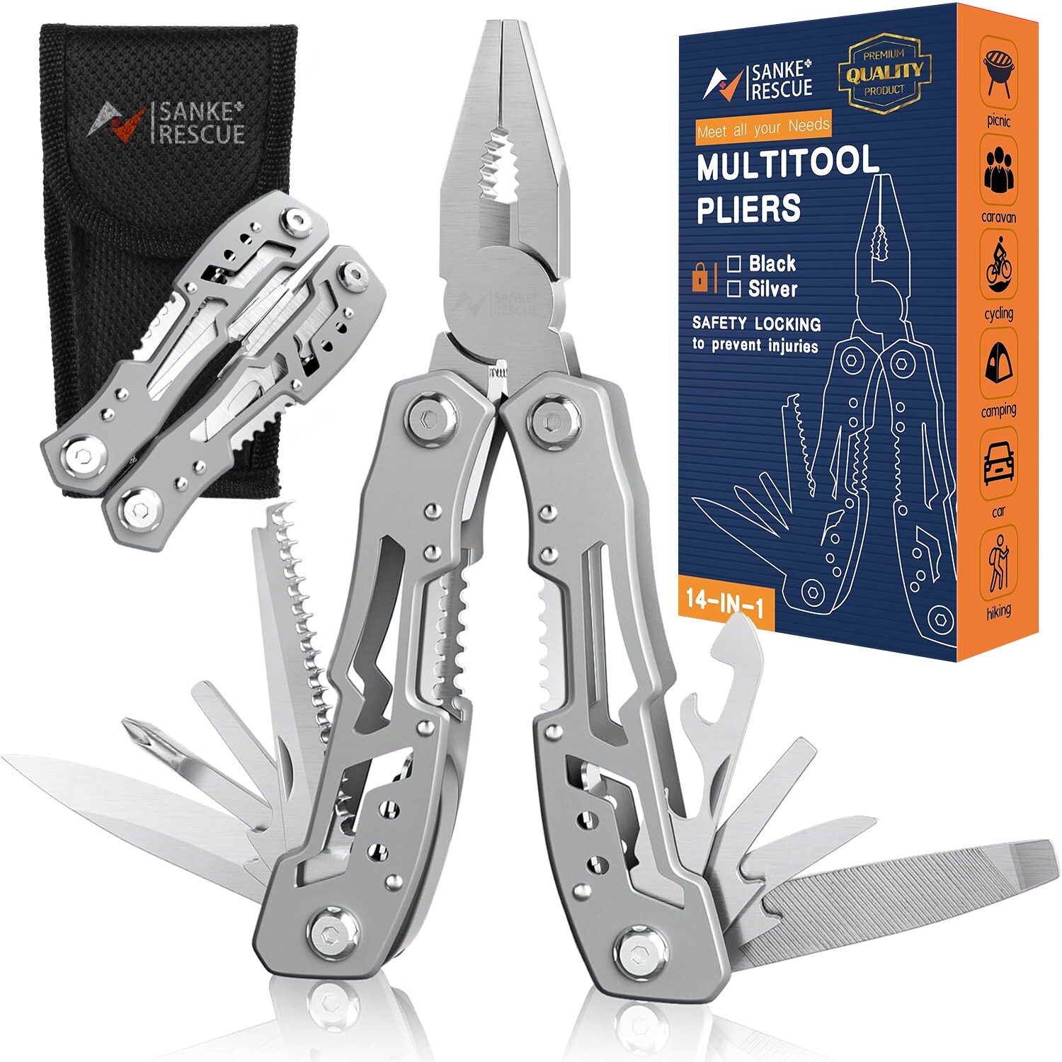 Multi Tool Folding Pocket Knife EDC Outdoor Pliers Survival Gear Portable Tool
