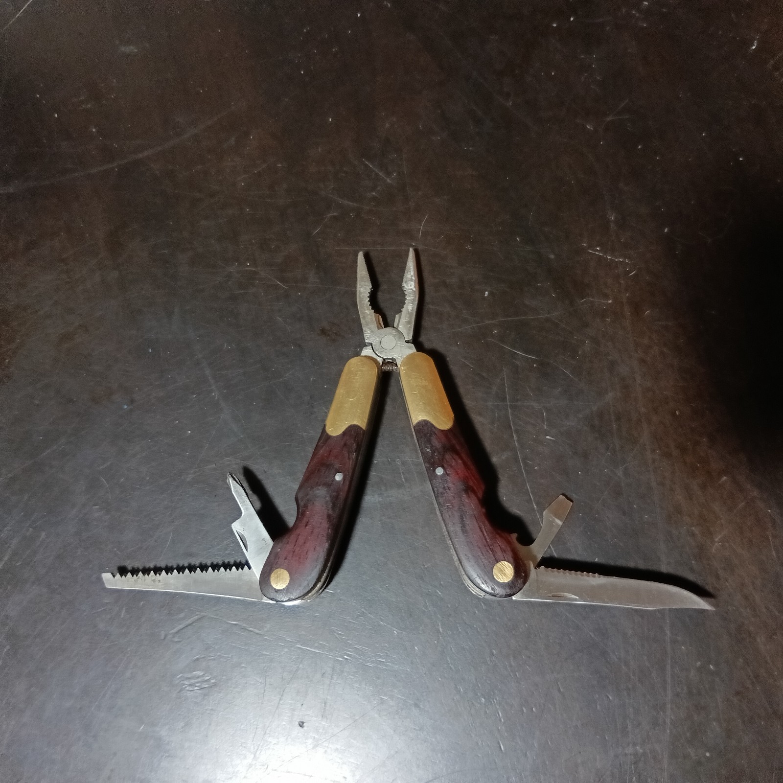 HUSKY 25 Years 25th Anniversary Limited Edition Multi-Tool Brass Wood vintage