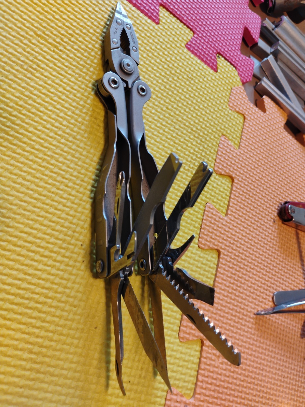 Vtg Schrade Tough-Tool Multi-Tool Pliers Knife Etc Function No Sheath
