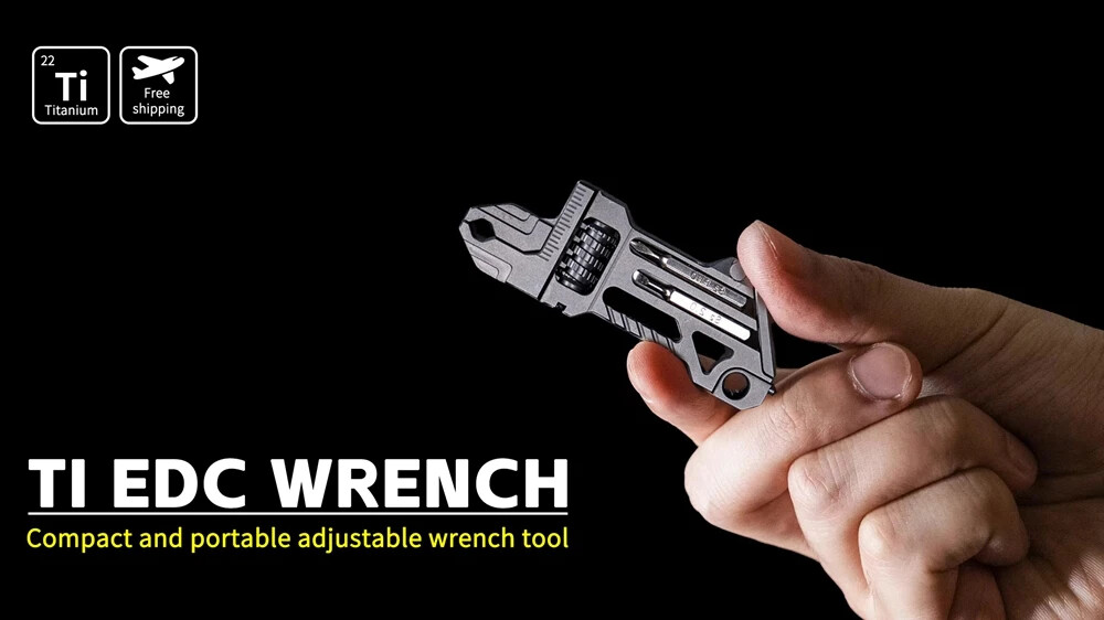 EDC Titanium Alloy Mini Adjustable Spanner Wrench Portable Repair Tools