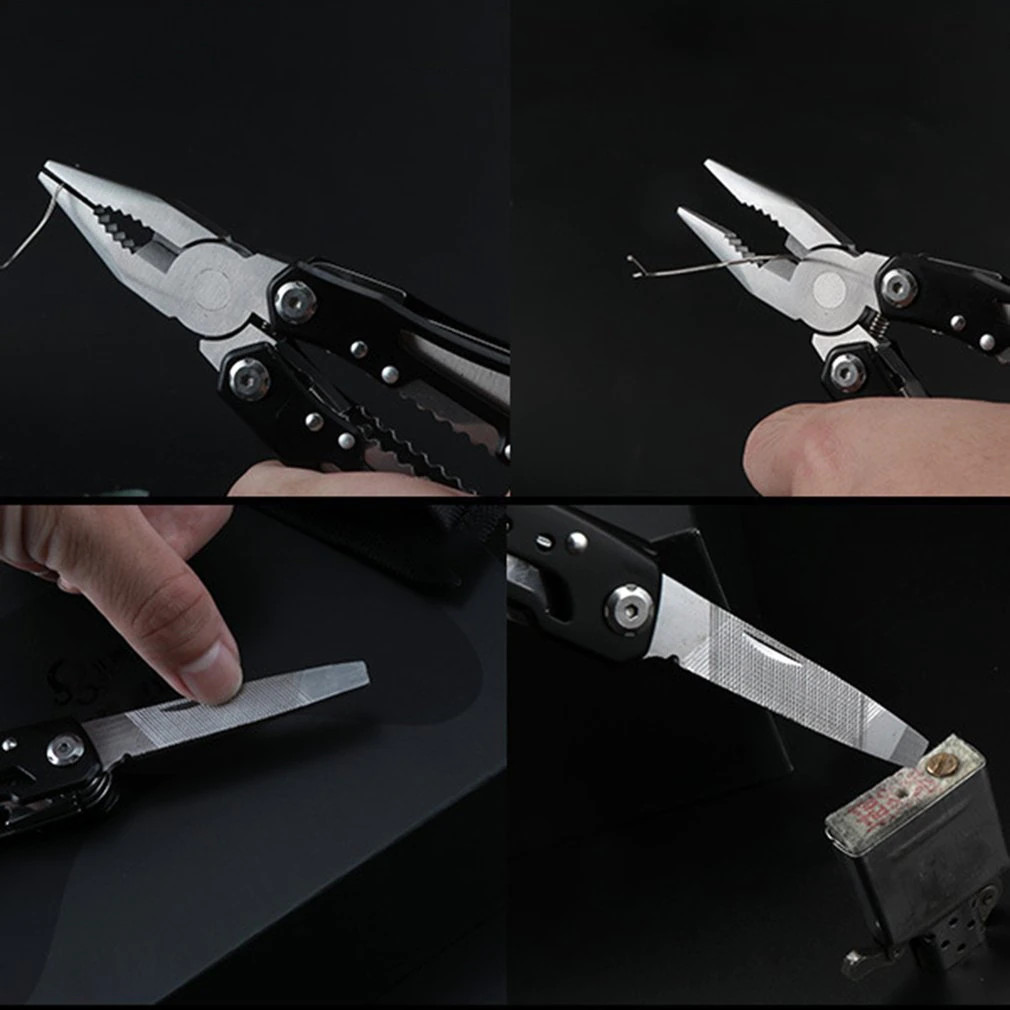 14-in-1 Foldable Stainless Pocket Heavy-Duty EDC Multi-Tool With Sheath