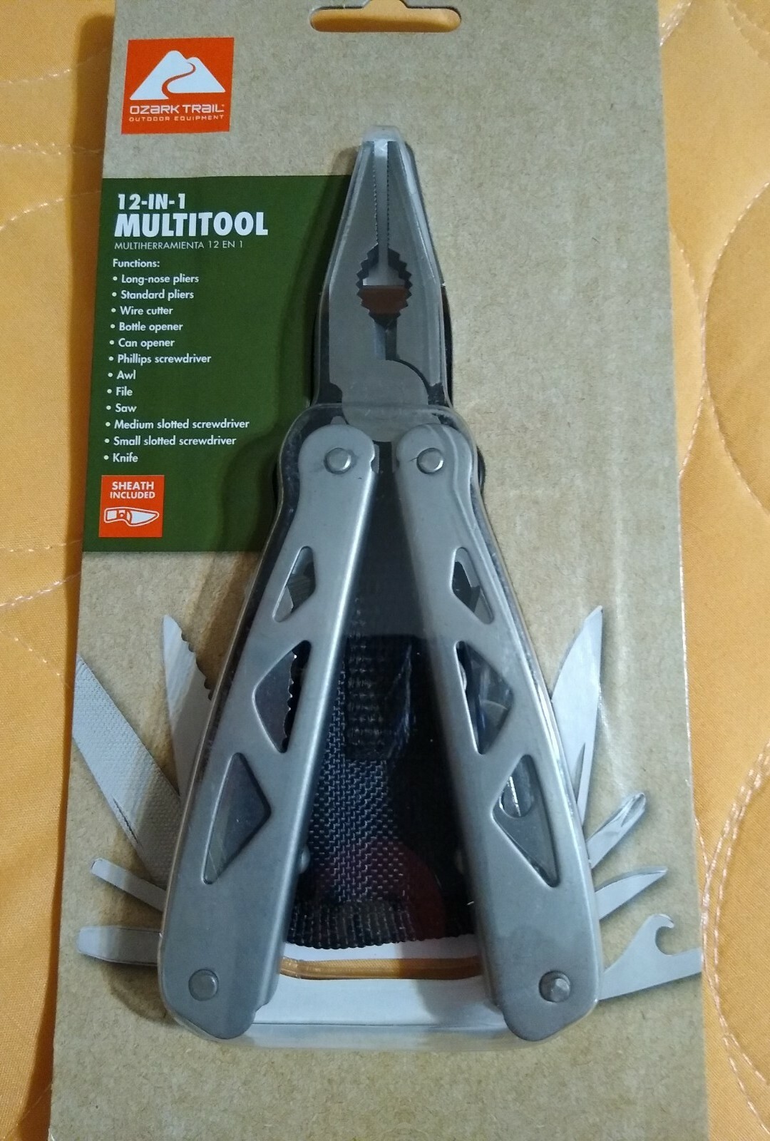 OZARK TRAIL 12-IN-1 MULTI TOOL WITH SHEATH SILVER HANDLE NEW! FREE SHIP!