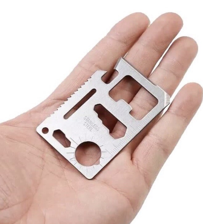 Lot of 3 Survival Multi Tools Credit Card Pocket Tool Camping Hiking Key 11 in 1