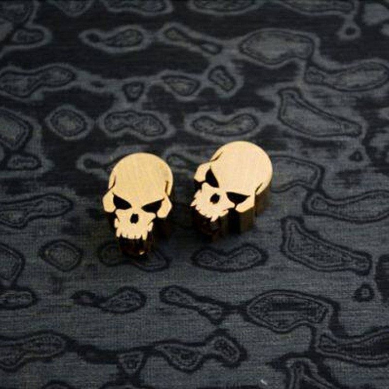 Gold Skull Knife Lanyard Bead Metal EDC Zipper Pull Pendant Charm
