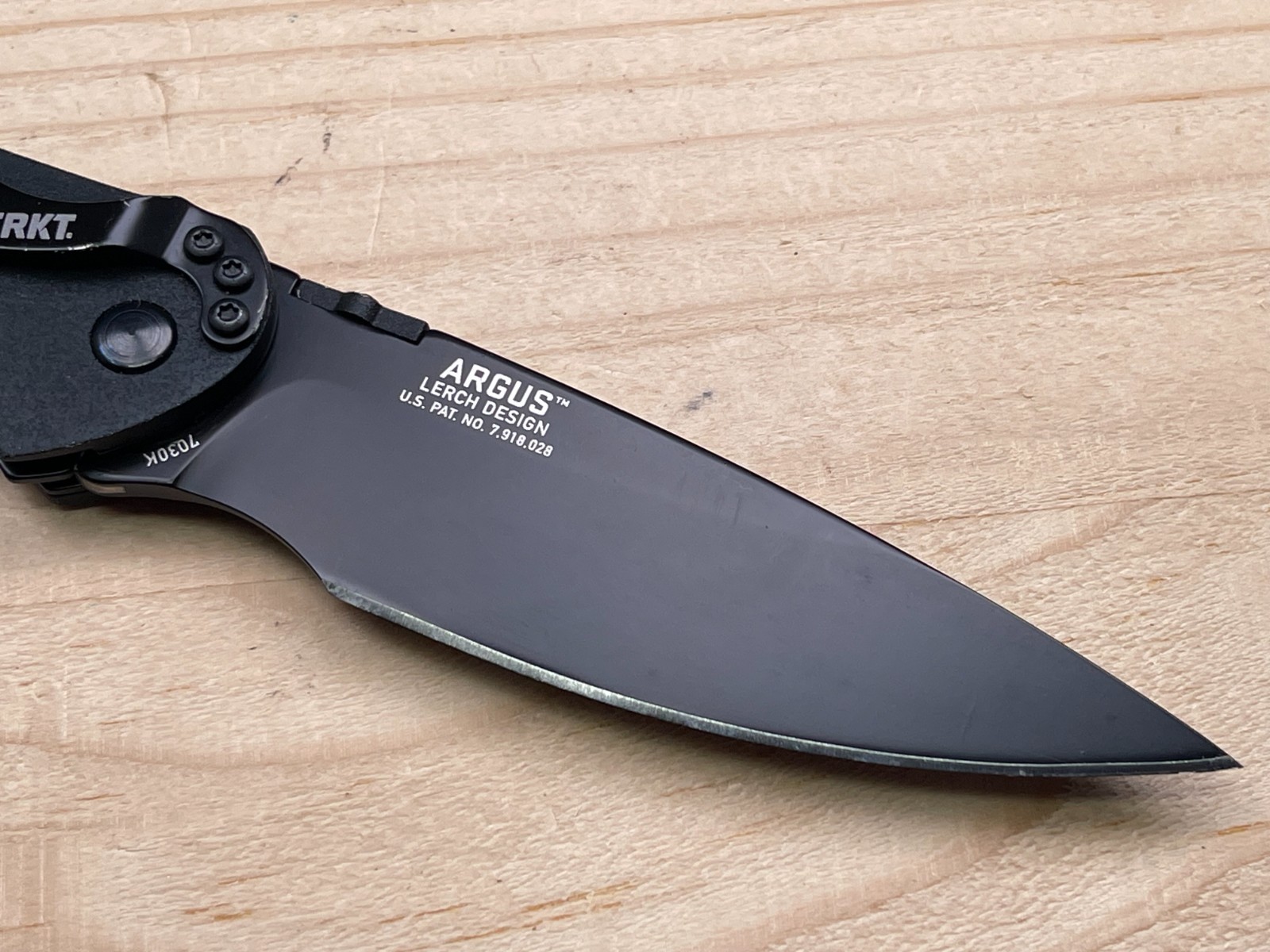 CRKT Argus 7030K Lerch Design Black A/O Folding Pocket Knife – Very Nice