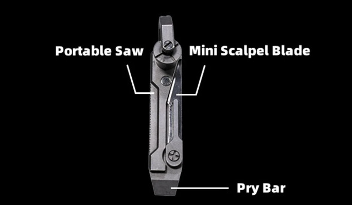Titanium Alloy EDC Multi Tool Pry Bar Screwdriver Bottle Opener Key Ring Camping