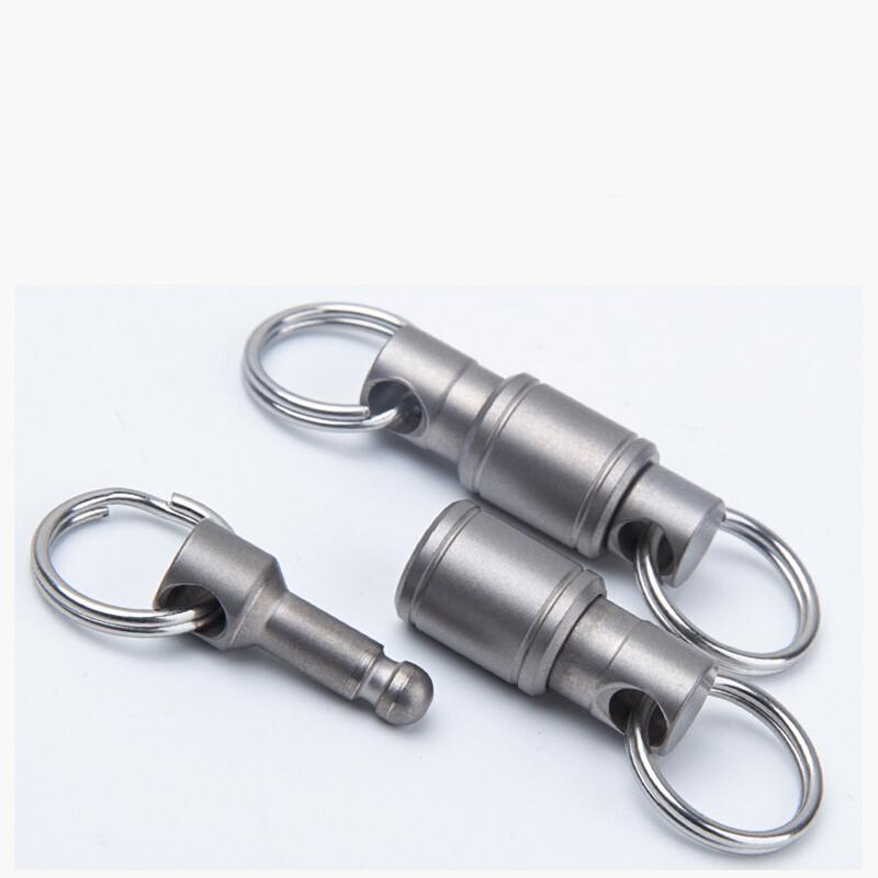 Titanium Alloy 360 Degree Quick Release Hanging Buckle Elastic Keychain Key Ring