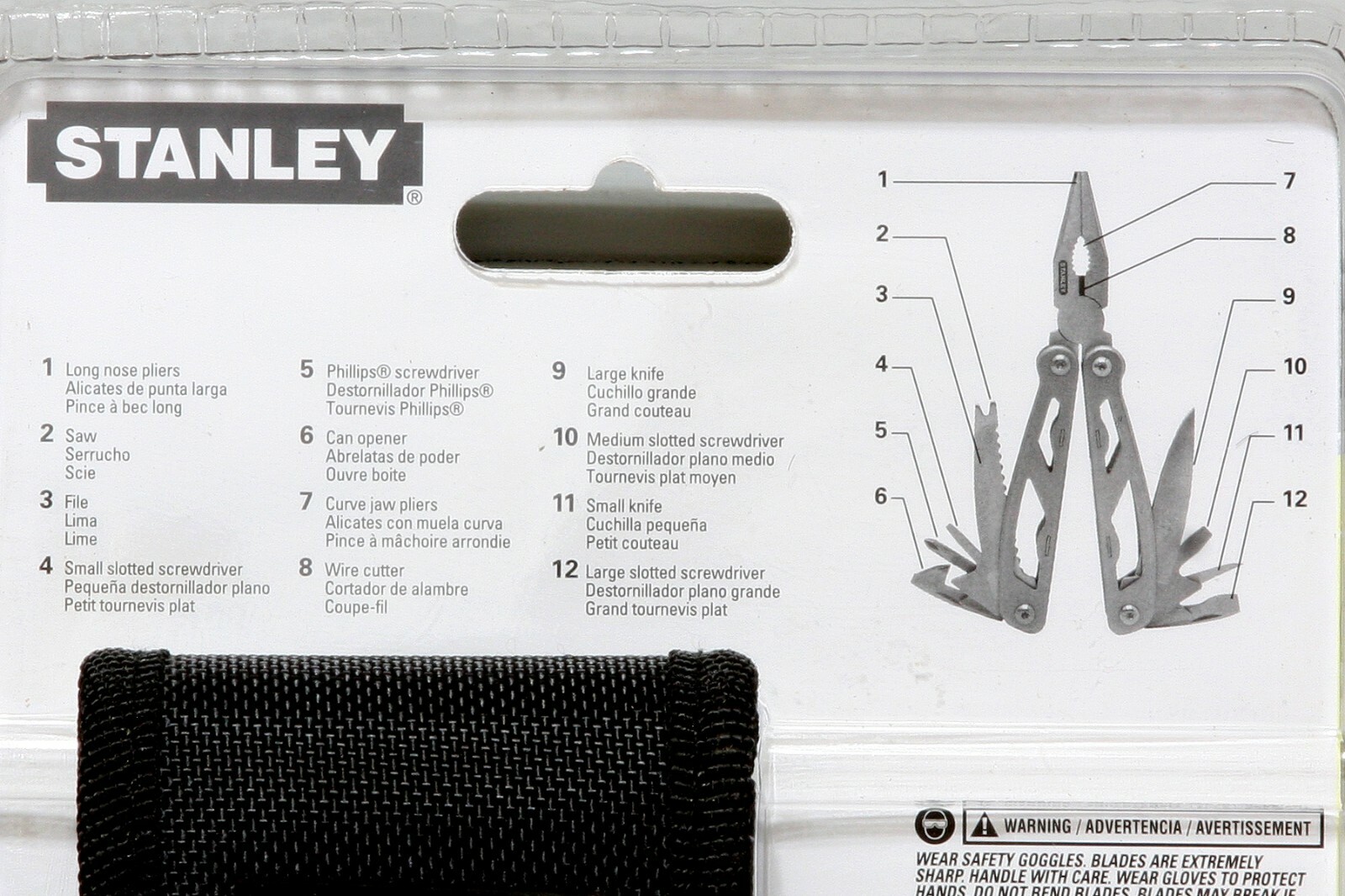 Stanley 12 in 1 Multi-Tool Stainless Steel 84-519 With Vinyl Belt Loop Pouch NEW