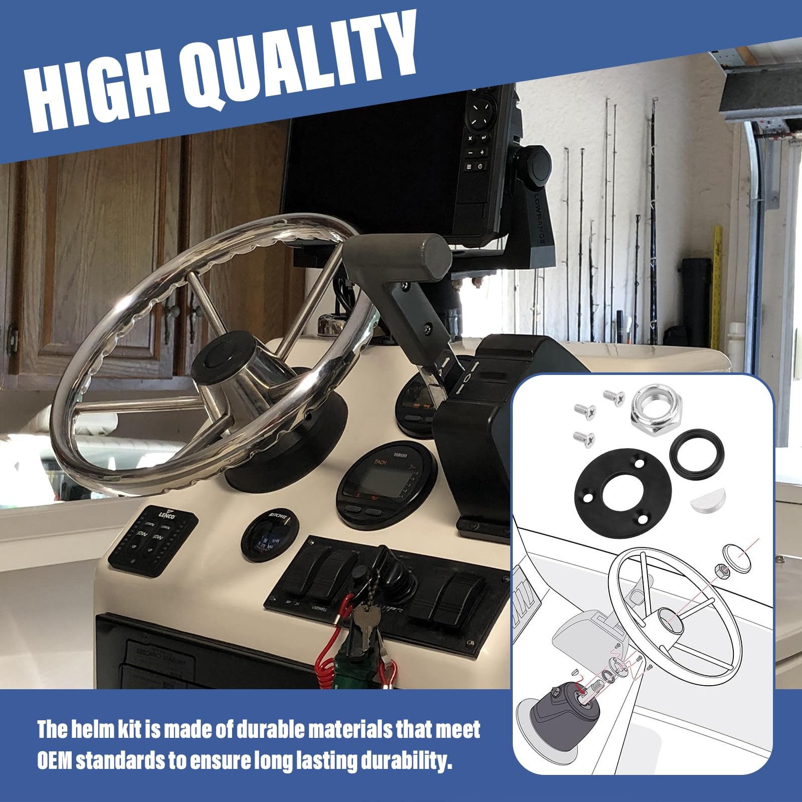 Hydraulic Helm Seal Service Kit HP6032 for Seastar HH5271, HH5272, Black
