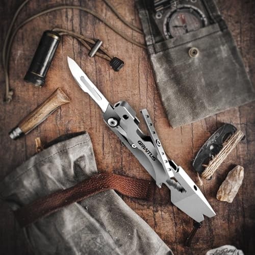 Multitool Pry Bar Wrench with Screwdriver, Box Cutter, Bottle Opener – EDC Pocke