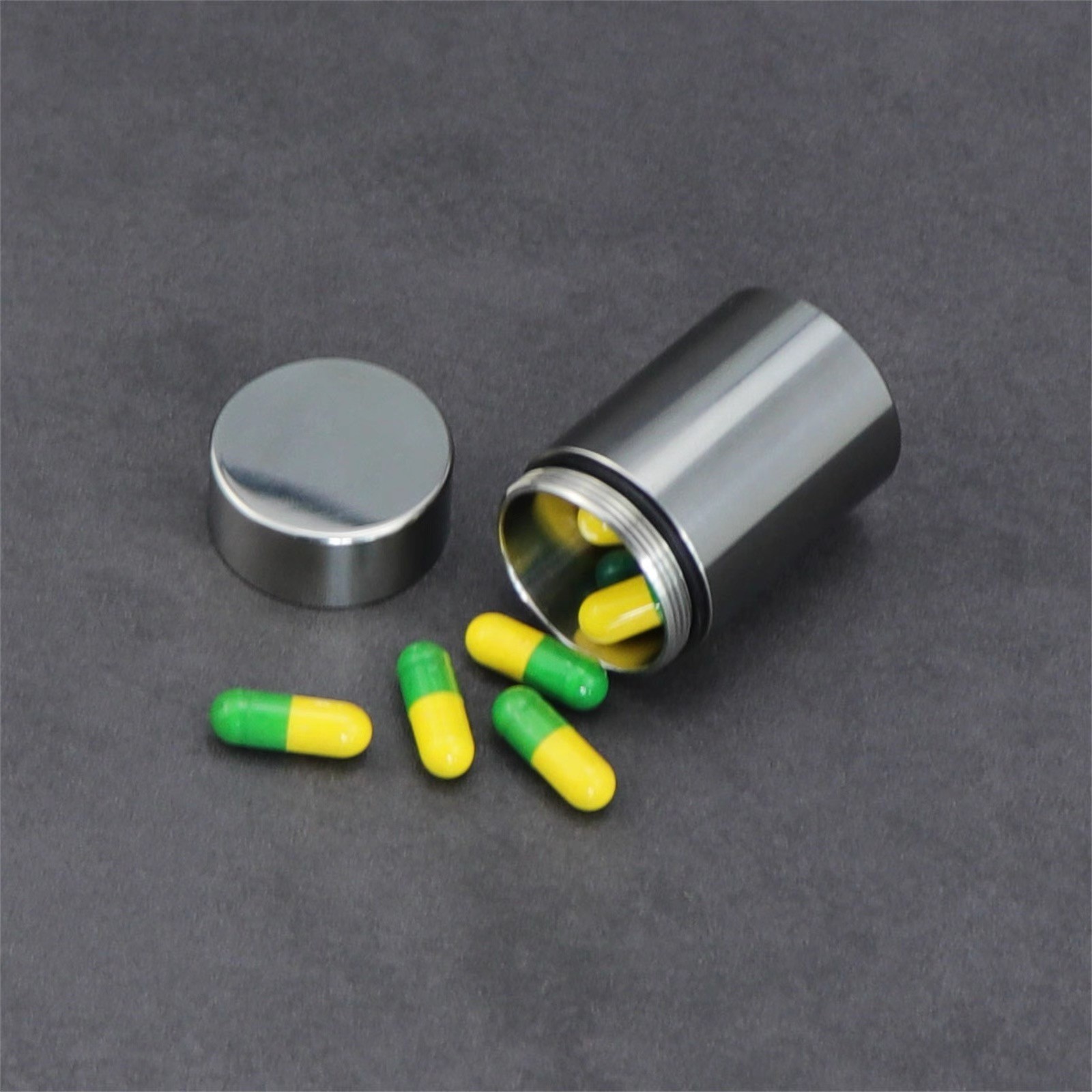 EDC 304 Stainless Steel Waterproof Pill Case Capsule Seal Container Storage Box