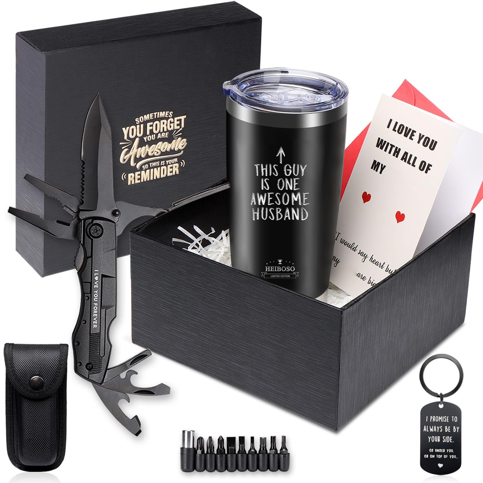 Valentines Day Gifts For Husband-Premium Insulated Tumbler & Multi-Tool Pocke…