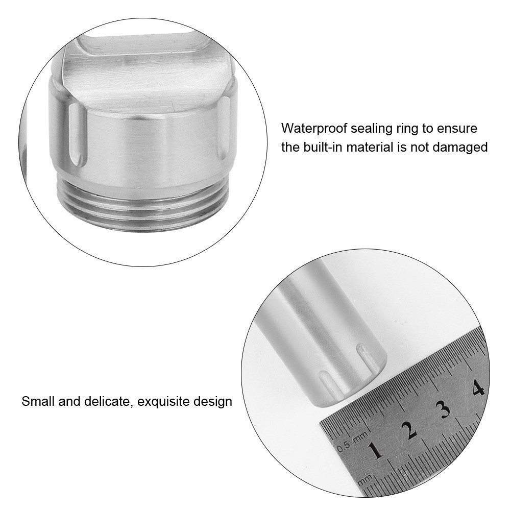 Portable Waterproof Stainless Steel Pills Case Container Bottle Keychain