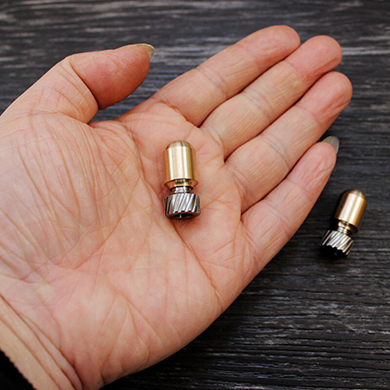 EDC TITNAER Titanium + Brass Knife Key Parachute Cord Bead Pendant Lanyard Gifts