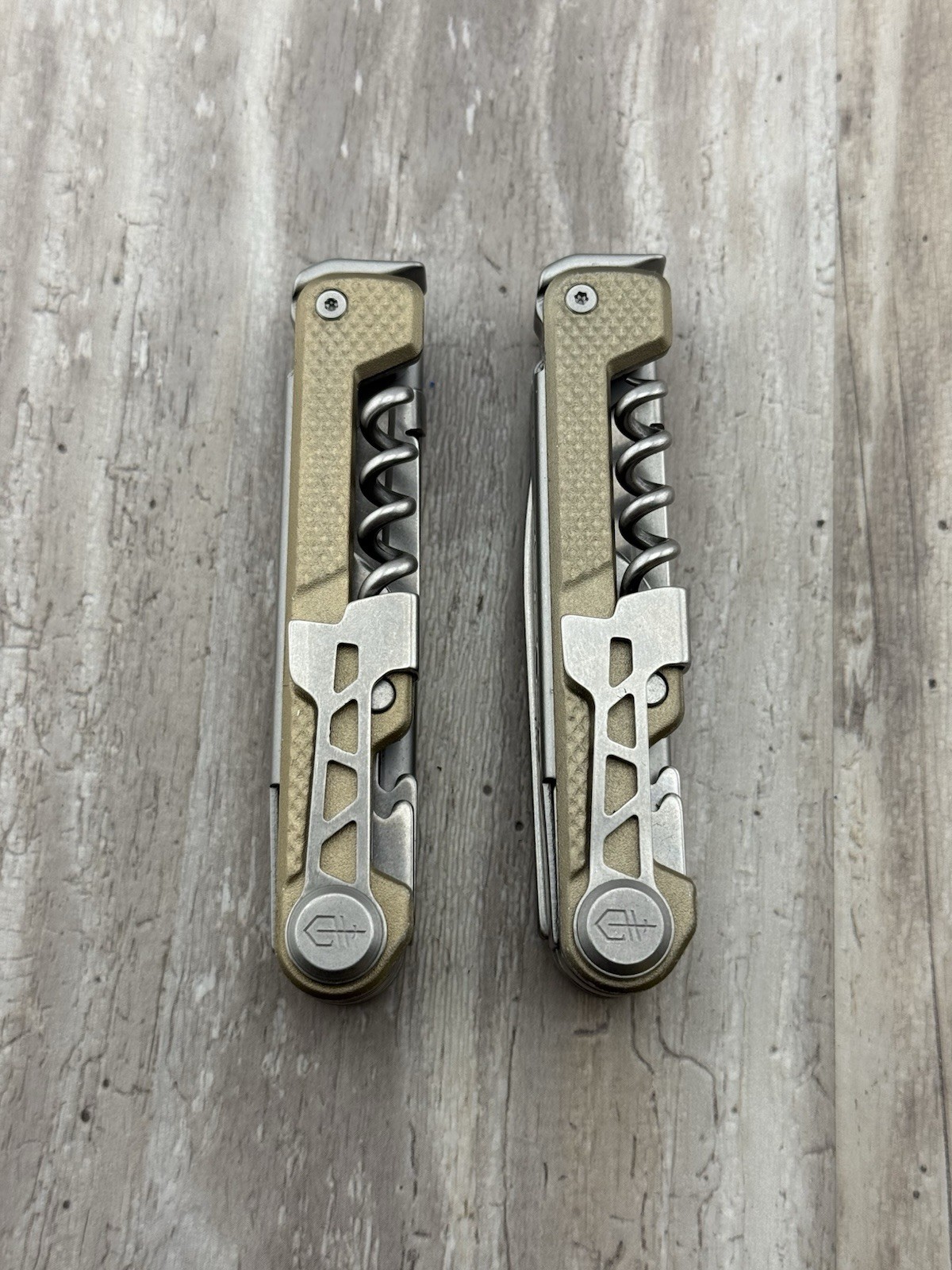 Lot of 2 Gerber Armbar Cork Gold Multi-Tool Knives