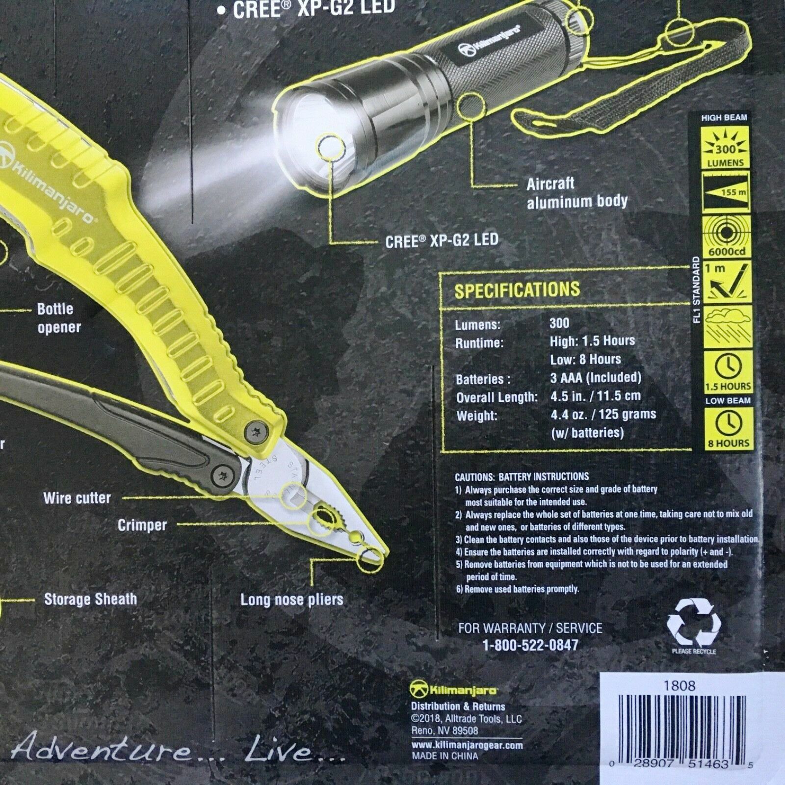 Multi-Tool Set,LED, Flashlight, Set Camping Hunting Hiking Fishing
