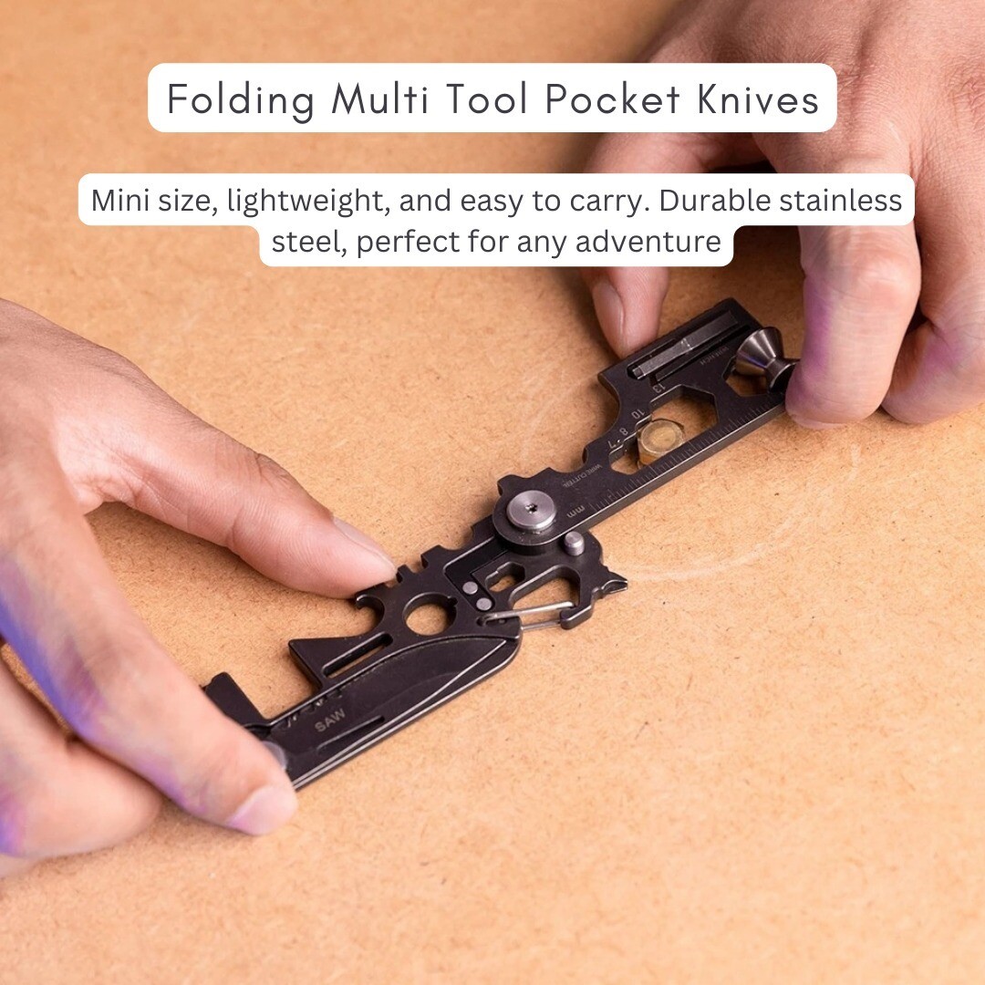 Compact Multi Tool Pocket Knives for Camping & Pocket Tools Combo Pack