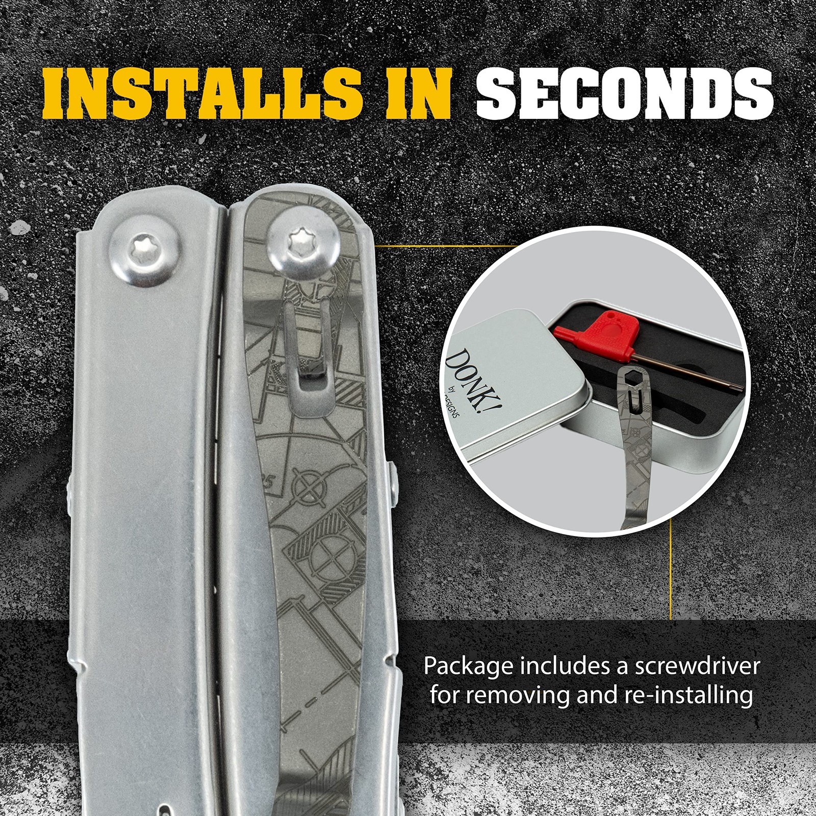 Donk! Titanium Pocket Clip. Made for Leatherman Wingman & Leatherman Sidekick…