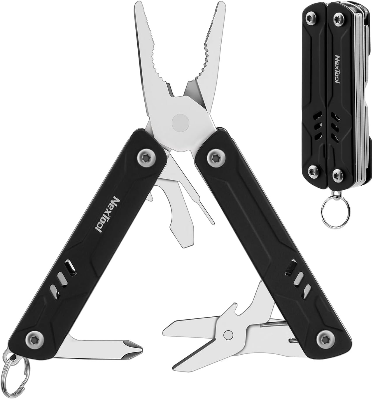 Mini Multitool – 9 in 1 Keychain Multitool with Needle Nose Pliers, Scissors, SI