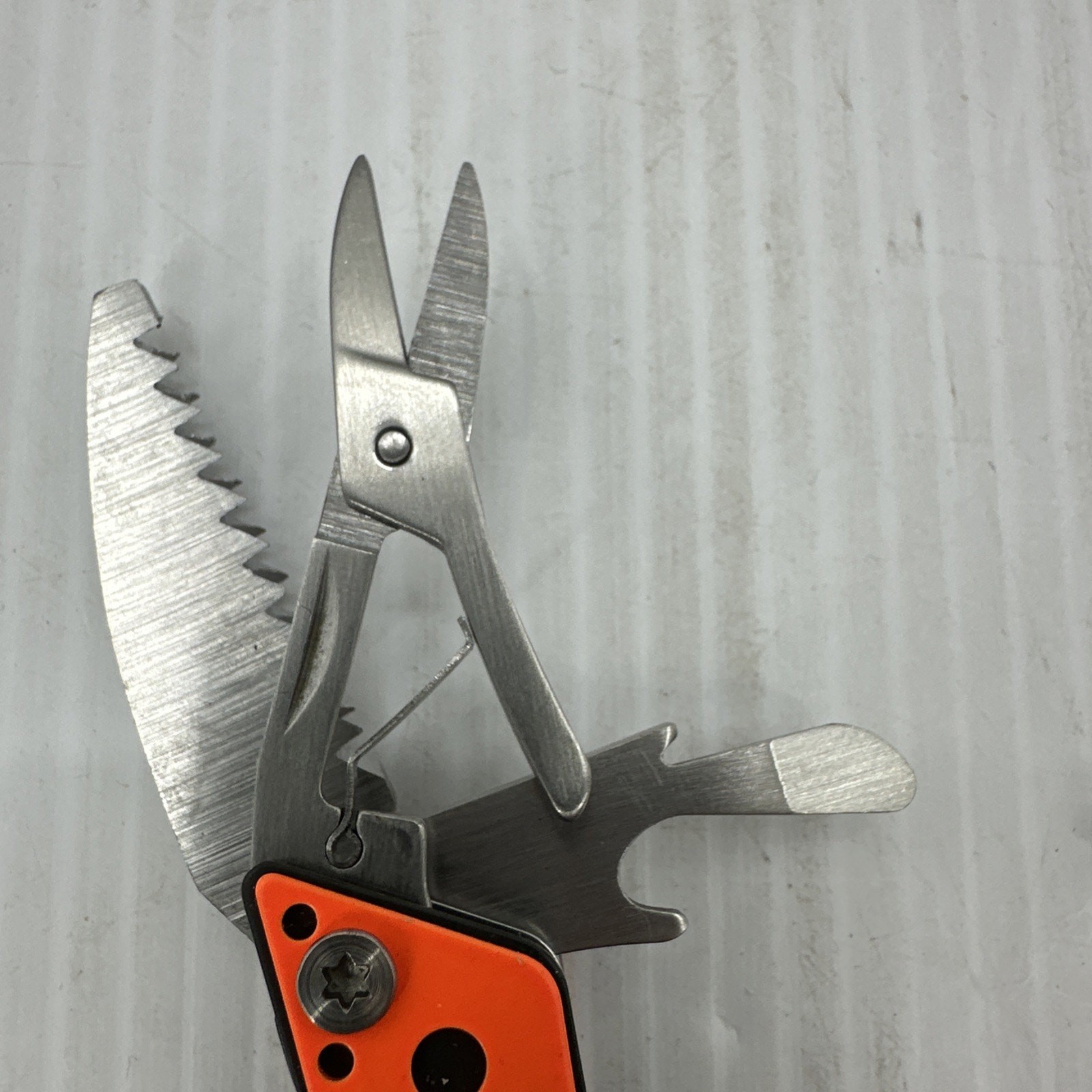 Cabela’s Multi-Tool Pliers Orange Black Stainless Steel Camping Knife With Case