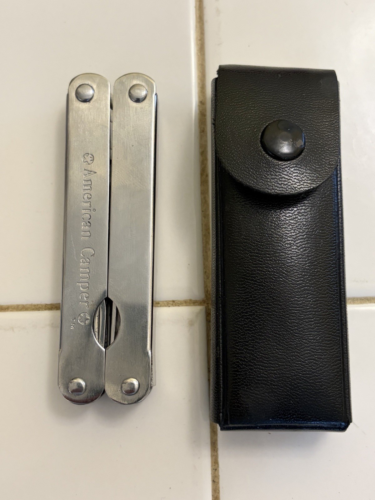 AMERICAN CAMPER Multi Tool-Knife, Pliers, Can Opener, Screwdriver Etc w/ Case