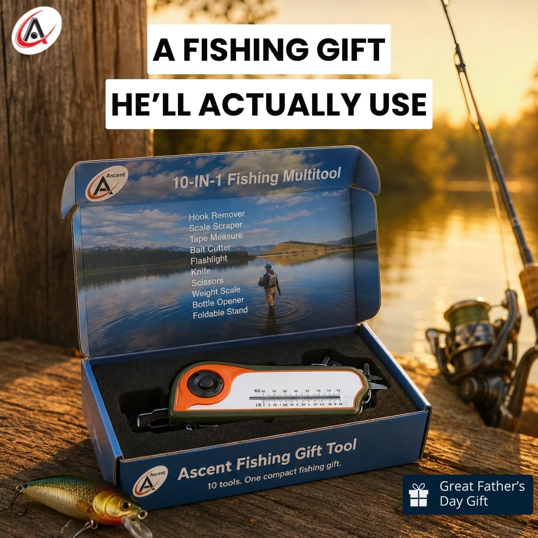Fisherman Gift Tool Fishing Multitool Hook Remover Scale Scraper Tape Measure
