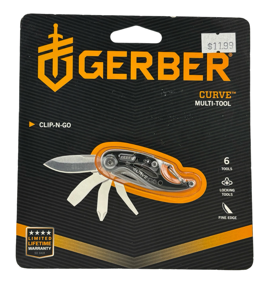 Gerber Curve Multi-Tool Black Clip-N-Go 6 in 1 Survival Camping Gear NIB