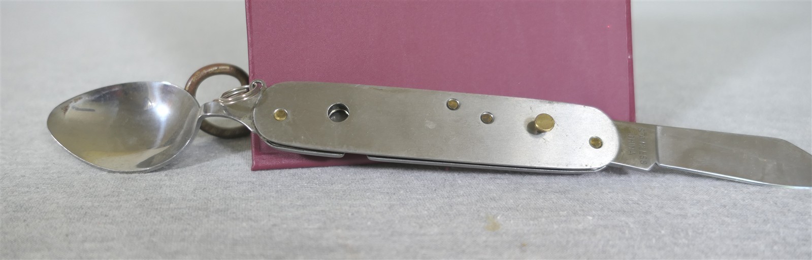 Winchester Steel Camping Utensil 5-in-1 Pocket Knife Fork Spoon Corkscrew Opener