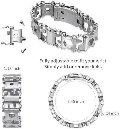 Multitool Bracelet 29 in 1 Tools Bracelet for Men and Women, Stainless Steel Mul