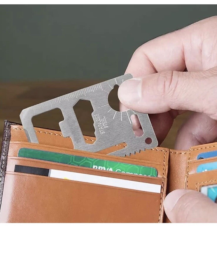 Lot of 3 Survival Multi Tools Credit Card Pocket Tool Camping Hiking Key 11 in 1