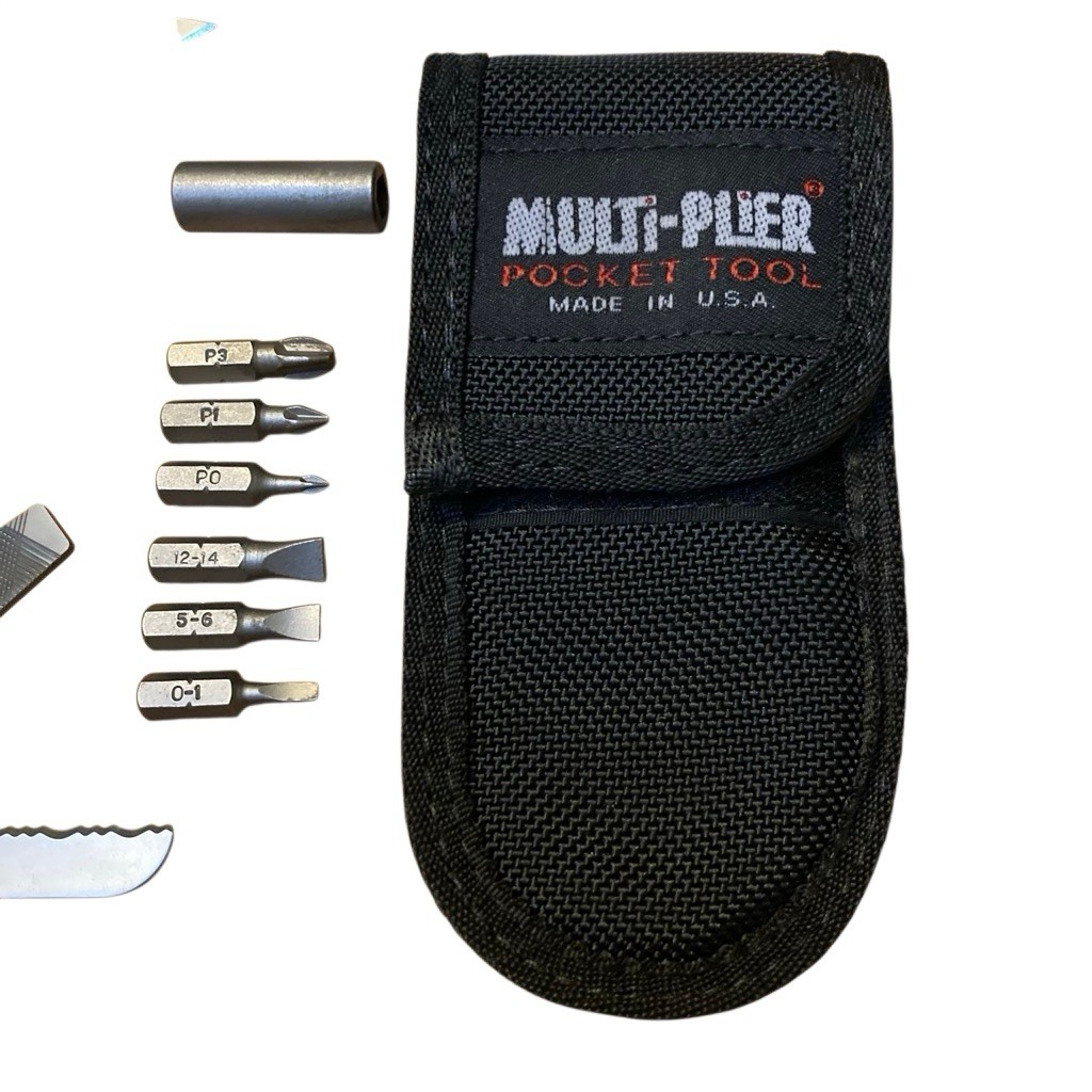 Gerber 55800 Multi-Plier Stainless Finish Bit Driver Bits Cloth Sheath USA Rare