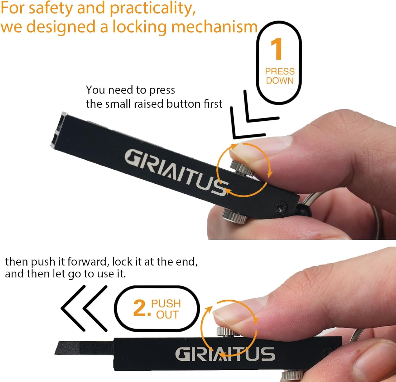EDC 2-in-1 Pocket Knife Box Cutter and Keychain Precision Tweezers Multitool