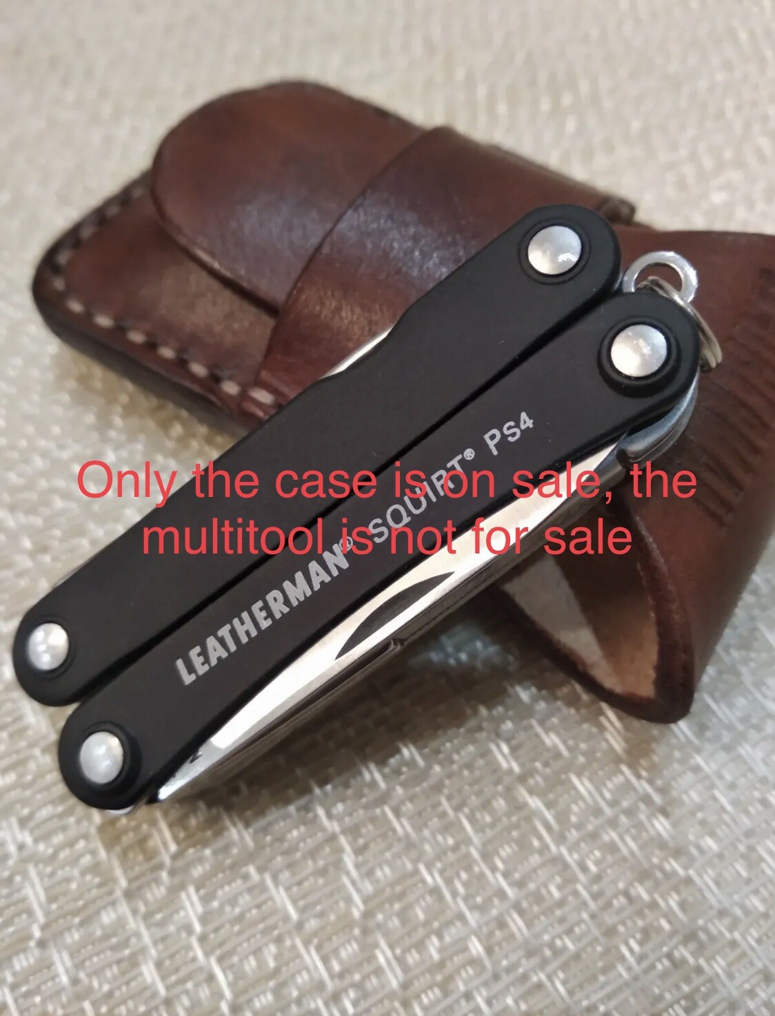 Handmade leather case for the Leatherman Squirt
