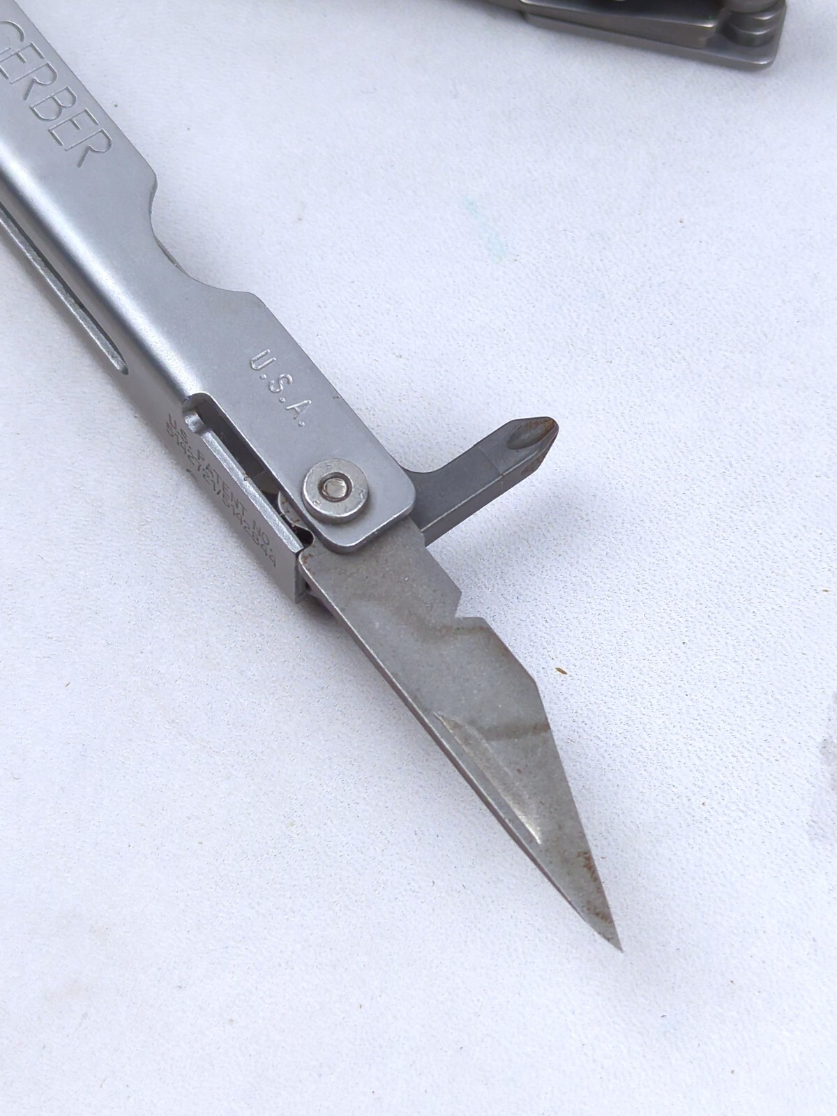 Vintage GERBER Blunt Nose Plier w/ LEATHER Sheath, 9-way Multi-Tool, EDC, USA