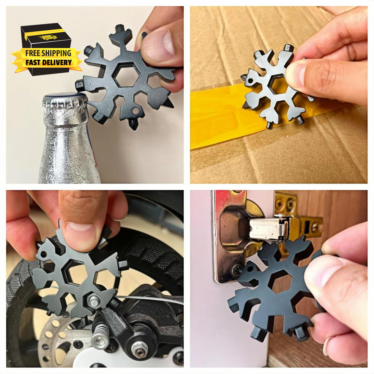 18-In-1 Snowflake Multi Tool, Stocking Stuffers for Men, Cool Camping Tool Gadge