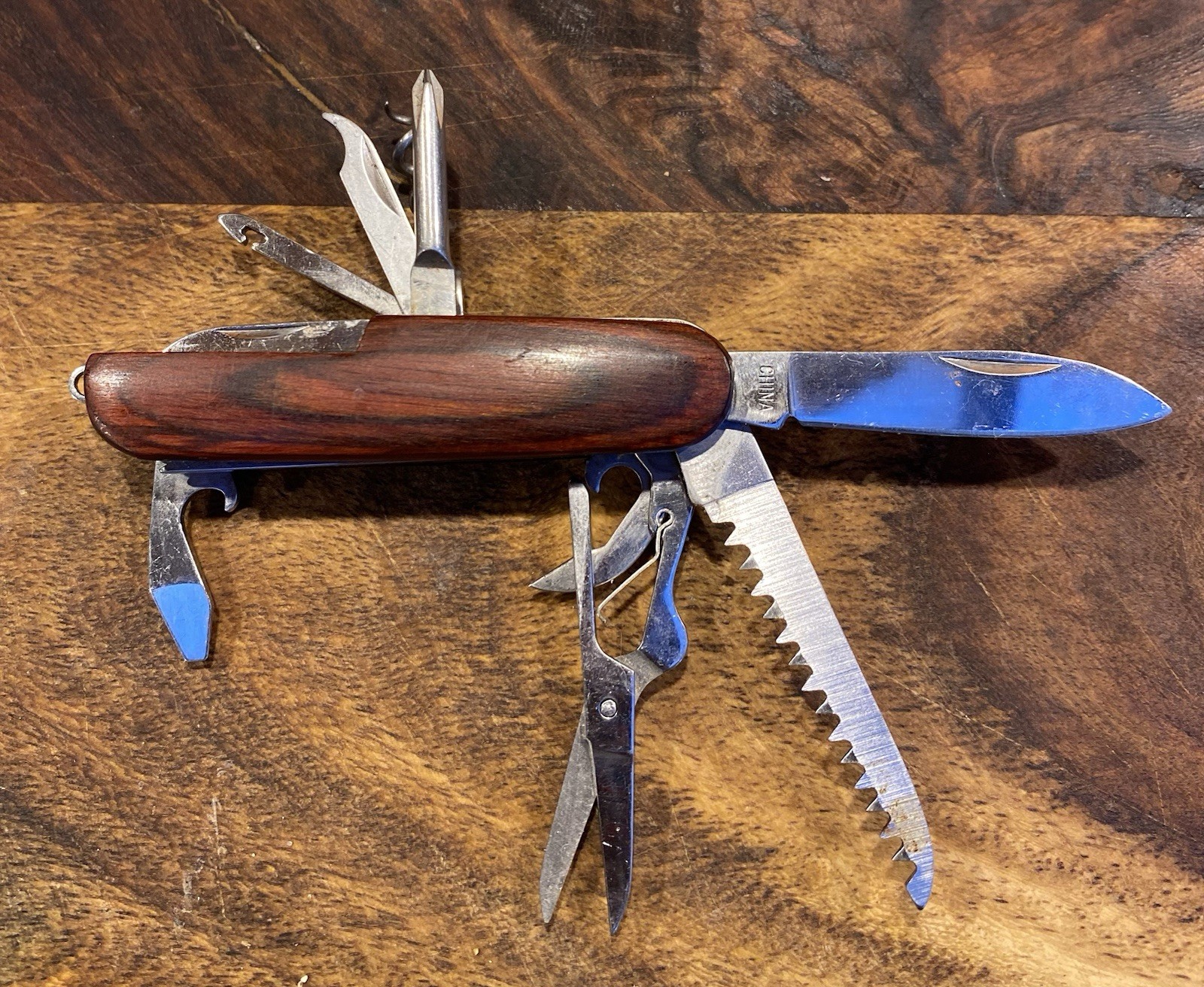 WINCHESTER Swiss Style Pocket Knife Multi FunctionStainless Steel Beautiful Wood