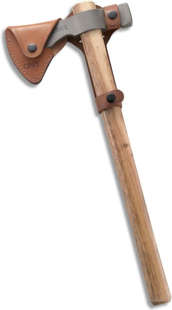 CRKT Woods Chogan Tomahawk Sheath: Full Grained Leather, Multiple Brown