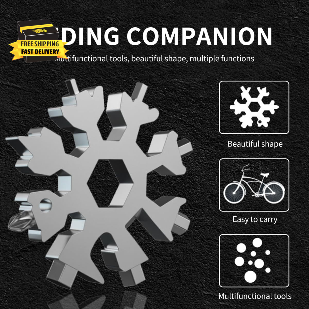 18 in 1 Snowflake Multi Tool for Man,Stainless Steel Snowflake Multitool Stockin