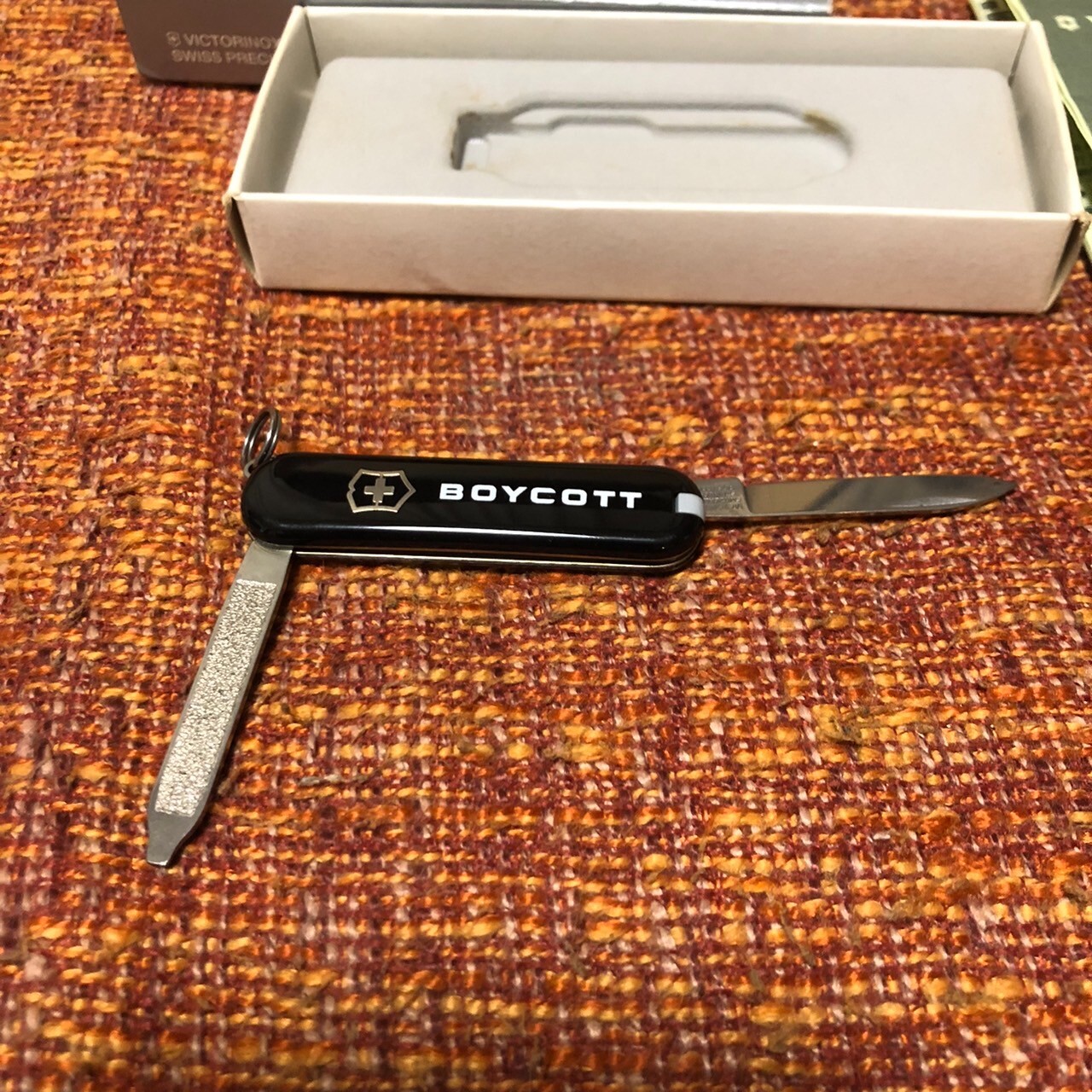 VICTORINOX collaboration model BOYCOTT with manual and box