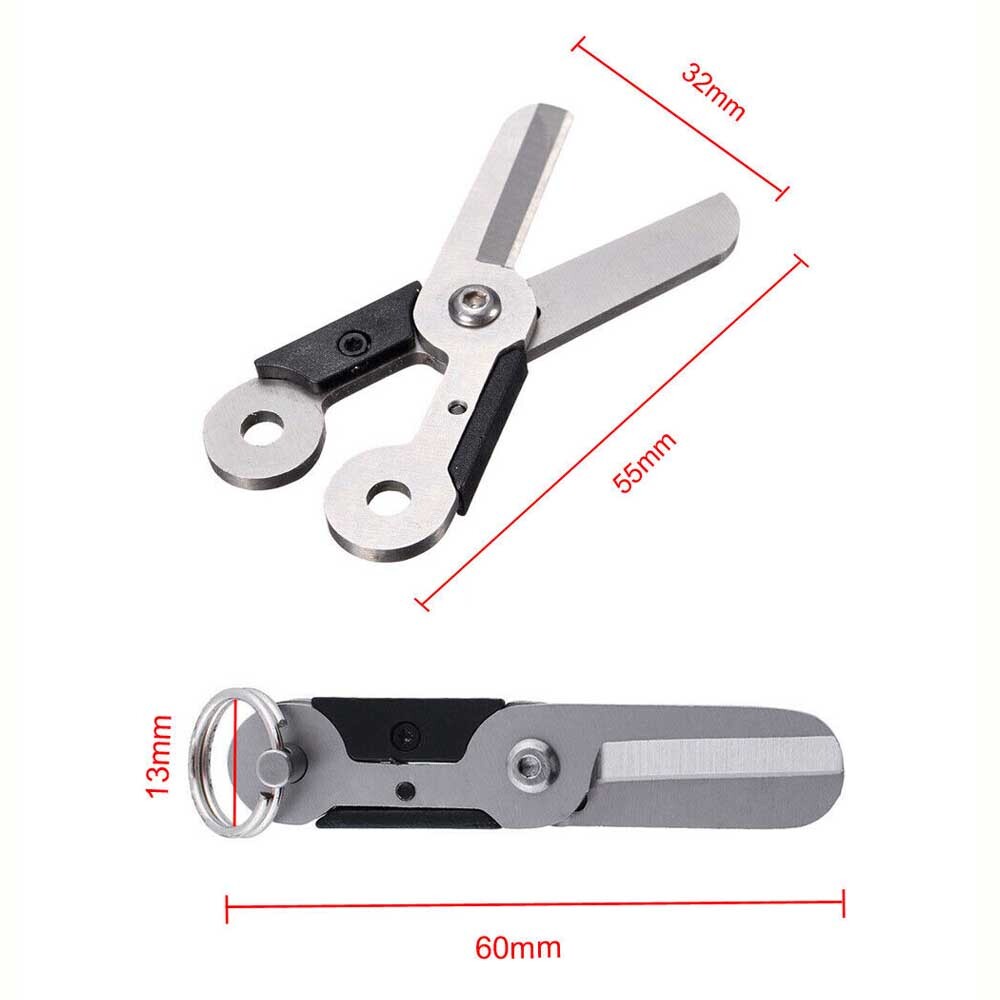 3pcs Gear Mini Scissor Spring Load Detachable Keychain Multi Tool Survival EDC