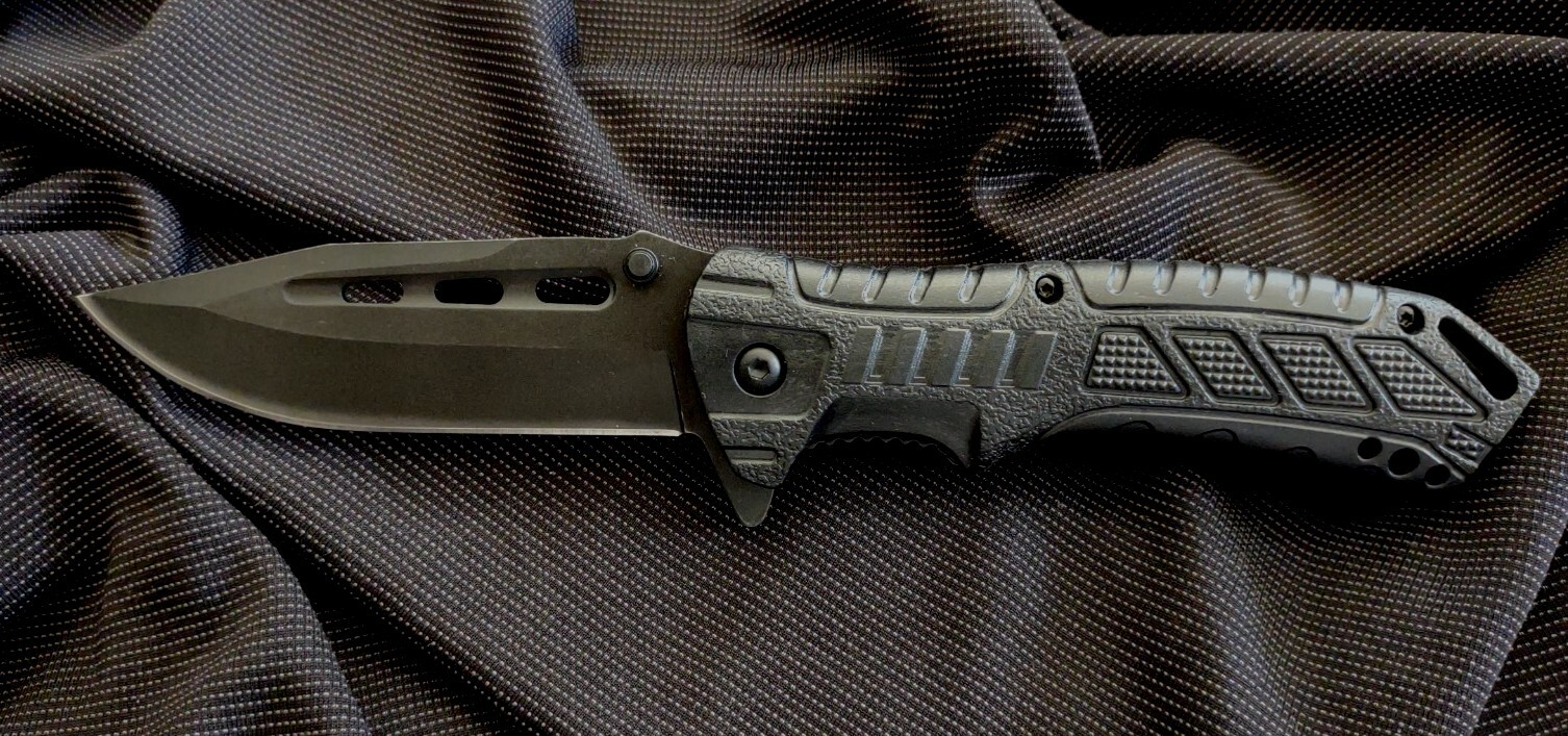 8″ Black Spring Assisted Locking Pocket Knife Folding Tactical Rescue Camping