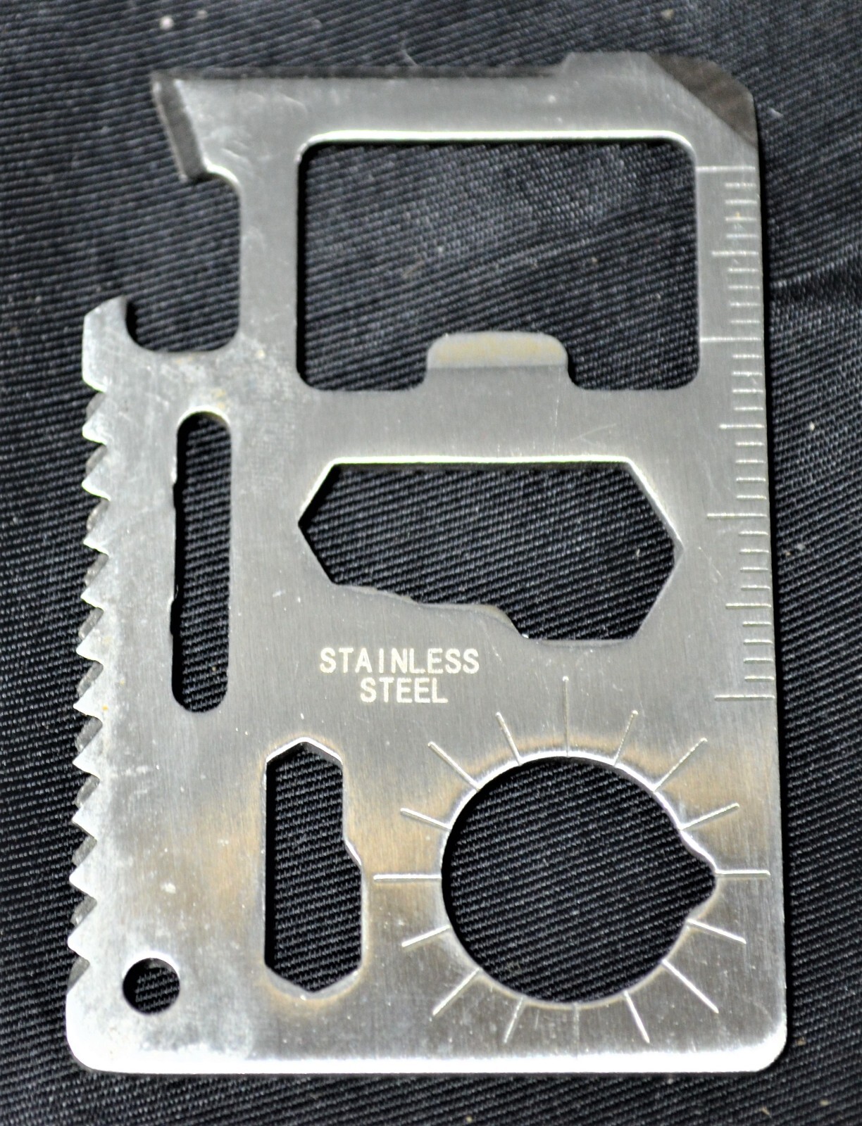 Lot of 4 Mini Wallet Multi Survival Tool in pouch Stainless Steel Thin 11 in 1