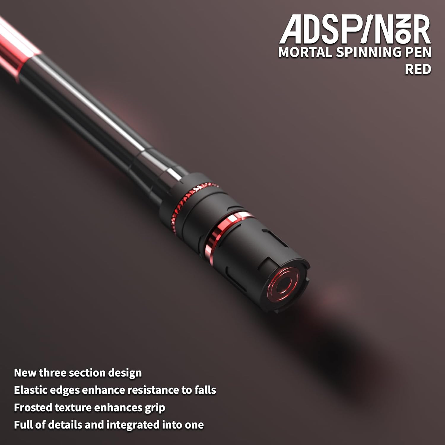 Mr. Nope Advanced Weighted Spinning Pen for Precision and Practice (Black-Red)